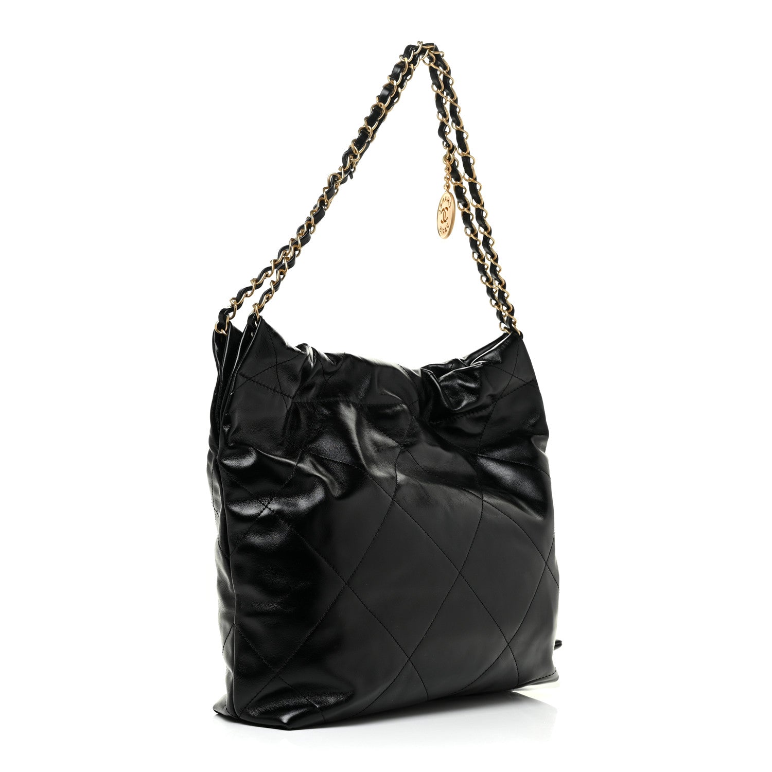 Chanel Shiny Calfskin Quilted Small Chanel 22 Black 4 of 12