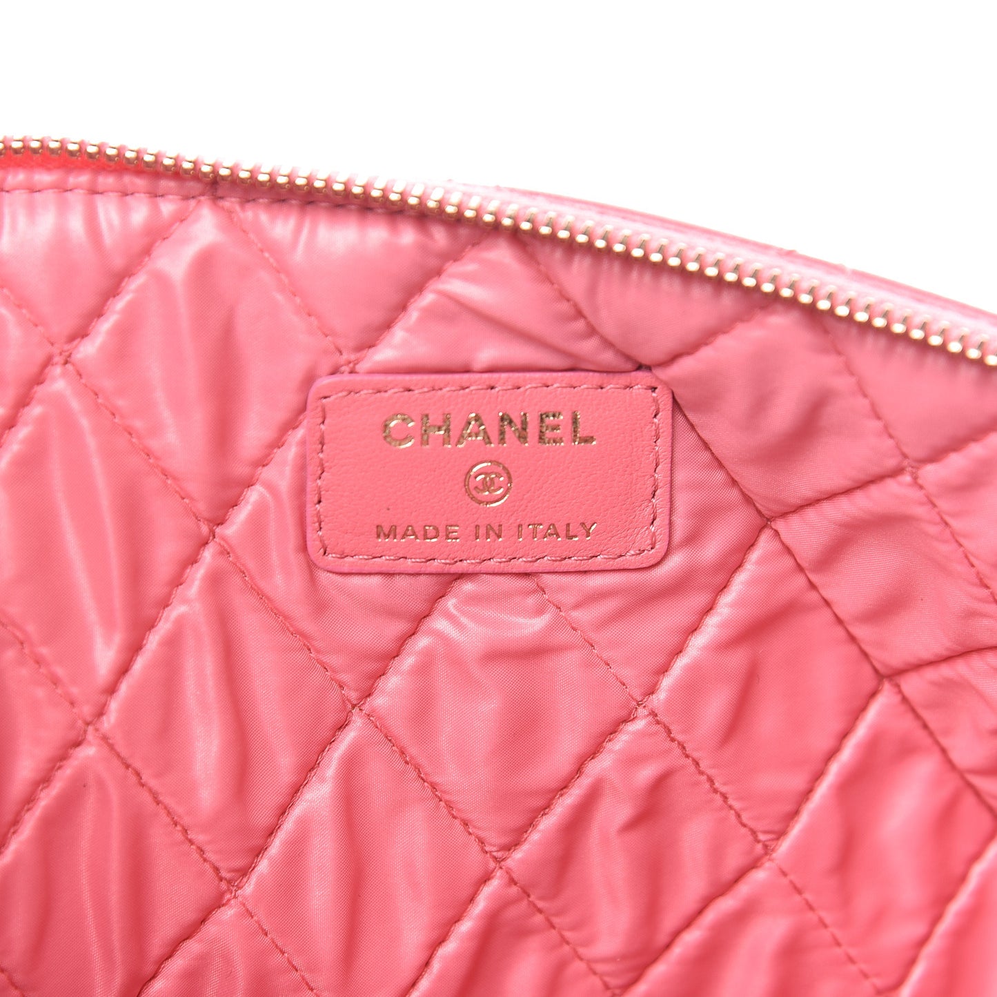 Lambskin Quilted Medium Casino Beauty CC Cosmetic Case Fuchsia