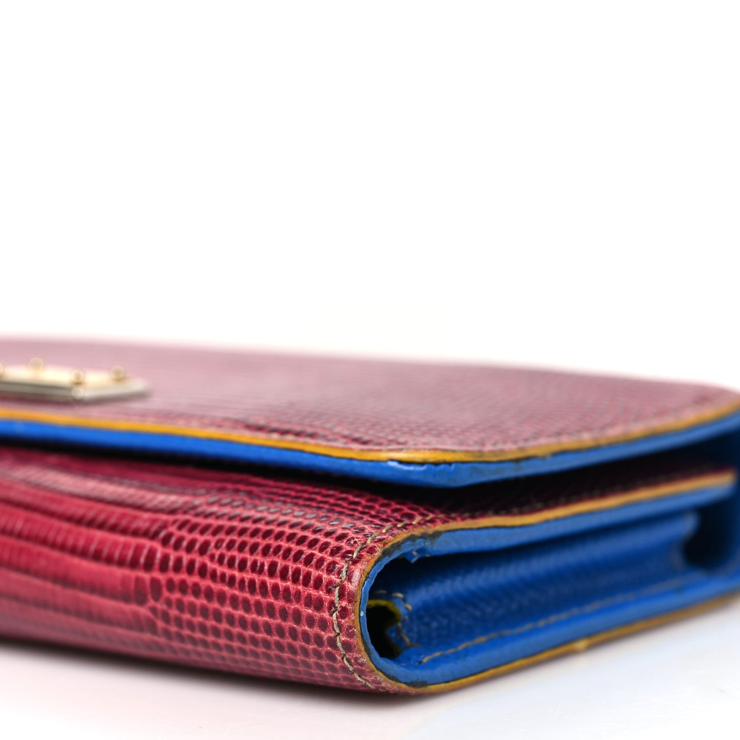 Dauphine Stampa Iguana Mini Miss Sicily Chain Phone Case Wallet Red Multicolor