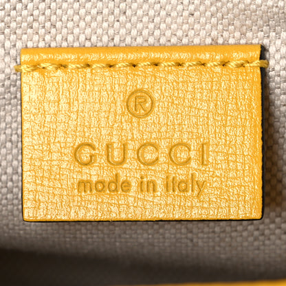 Gucci Azalea Calfskin GG Monogram Bi-Color Debossed Mini Horsebit 1955 Shoulder Bag Dusty Azure Stone Topaz Deep Orange 6 of 10