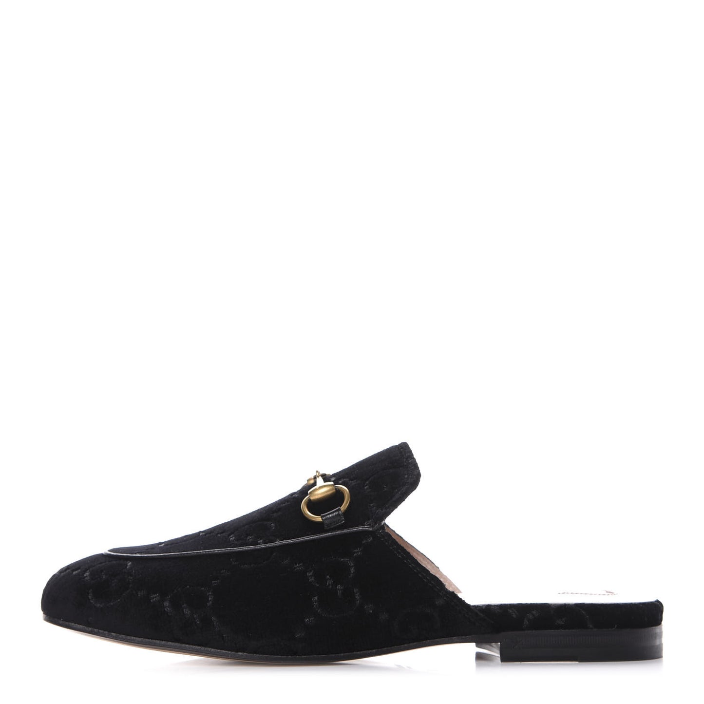 Velvet GG Monogram Womens Princetown Slippers 36 Black