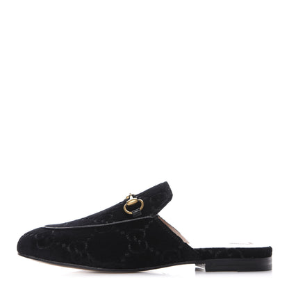 Gucci Velvet GG Monogram Womens Princetown Slippers 36 Black 1 of 11