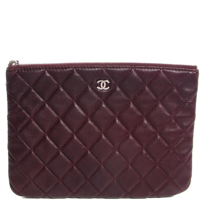 Chanel Lambskin Quilted Medium Cosmetic Case Burgundy 1 of 7