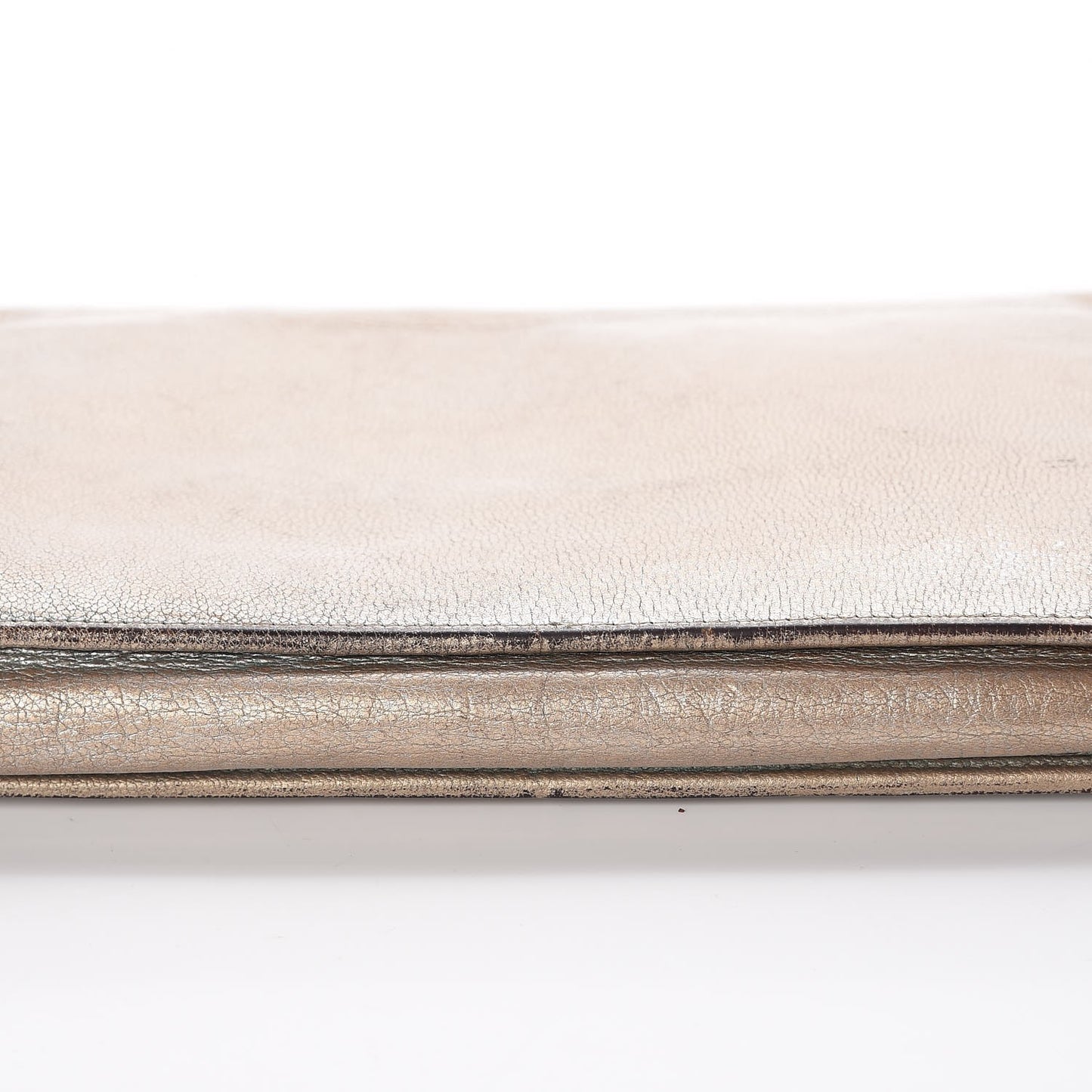 Metallic Goatskin Wallet On Chain WOC Gold