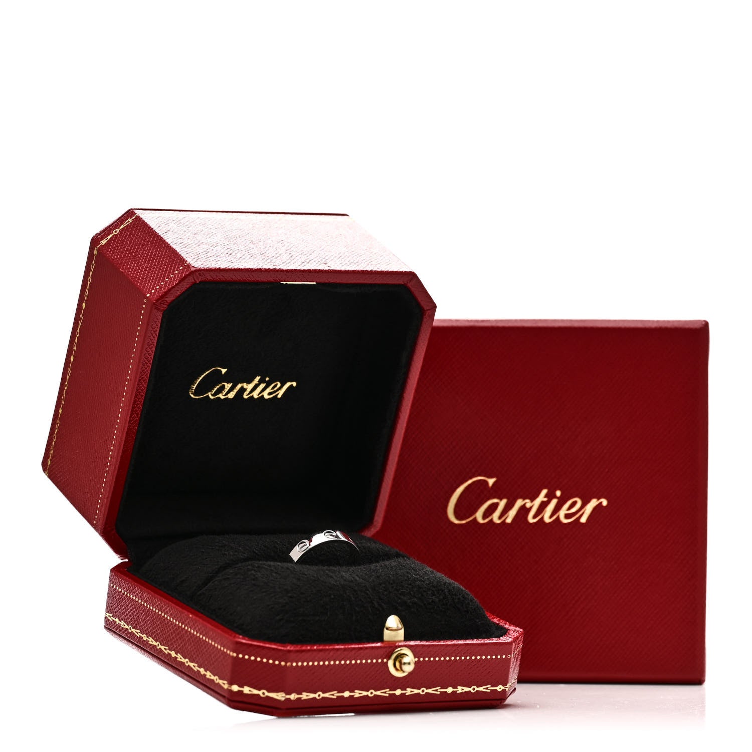 Cartier Platinum 3.5mm LOVE Wedding Band Ring 48 4.5 5 of 5