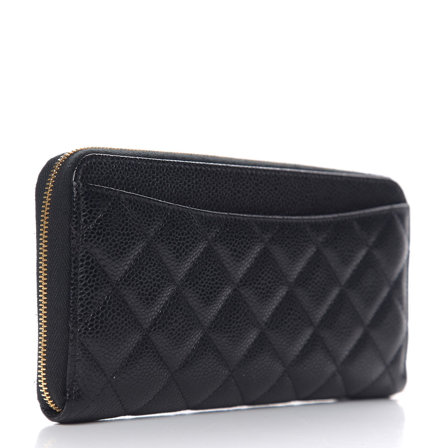 Chanel Caviar Quilted Large Gusset Zip Around Wallet Black 2 of 8