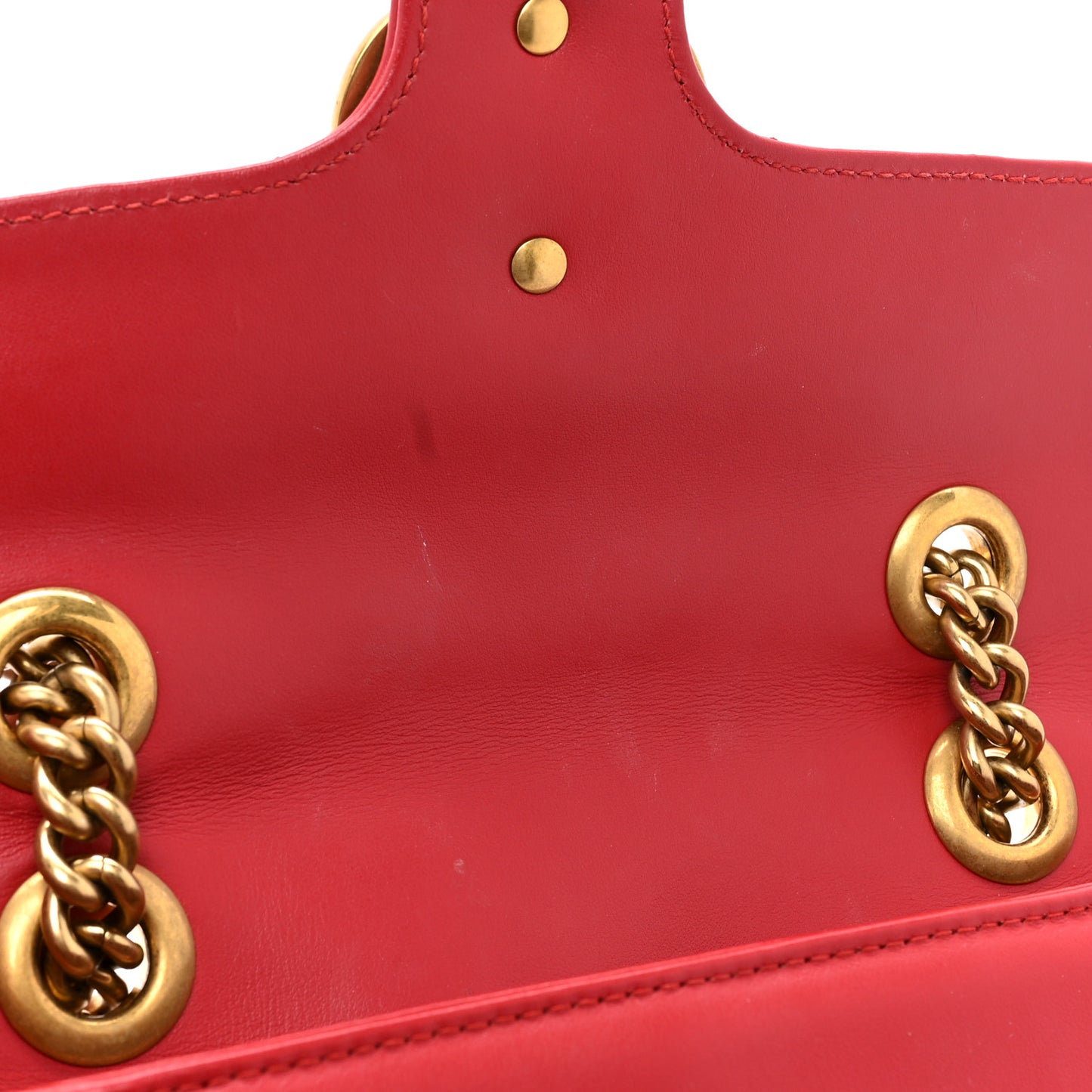 Calfskin Matelasse Mini GG Marmont Shoulder Bag Hibiscus Red