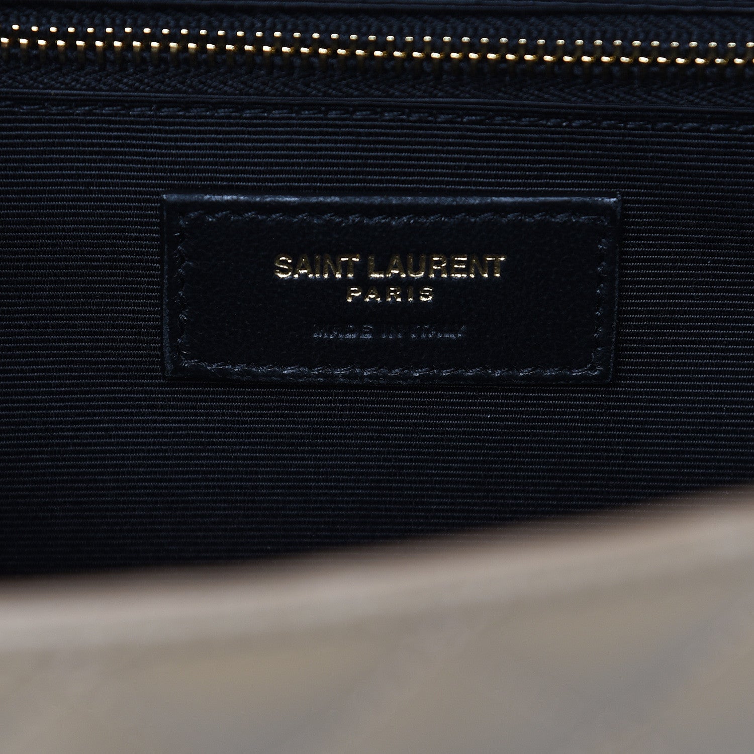Saint Laurent Grain De Poudre Mixed Matelasse Large Triquilt Monogram Satchel Dark Beige 7 of 9