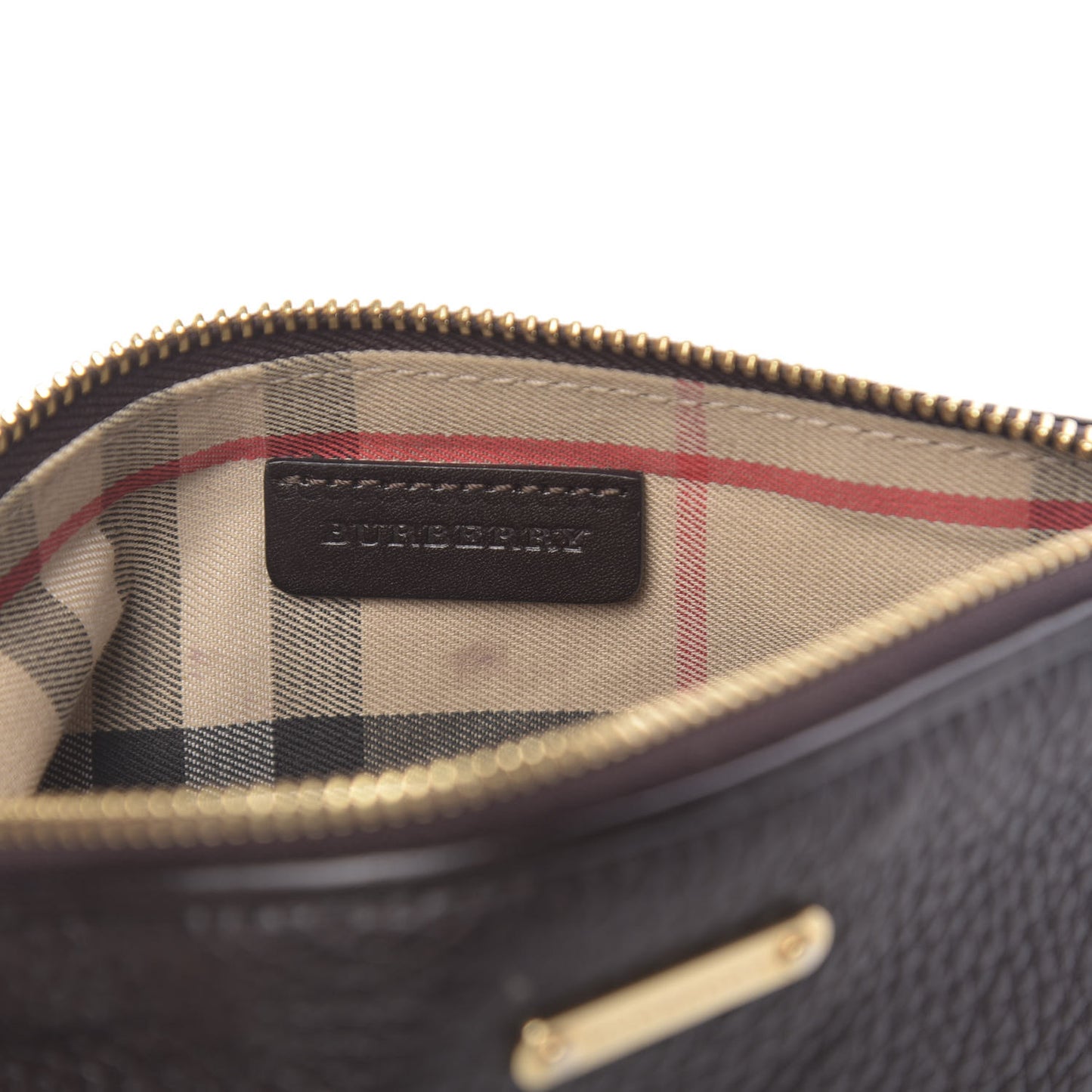 Grainy Calfskin Chain Pochette Dark Brown