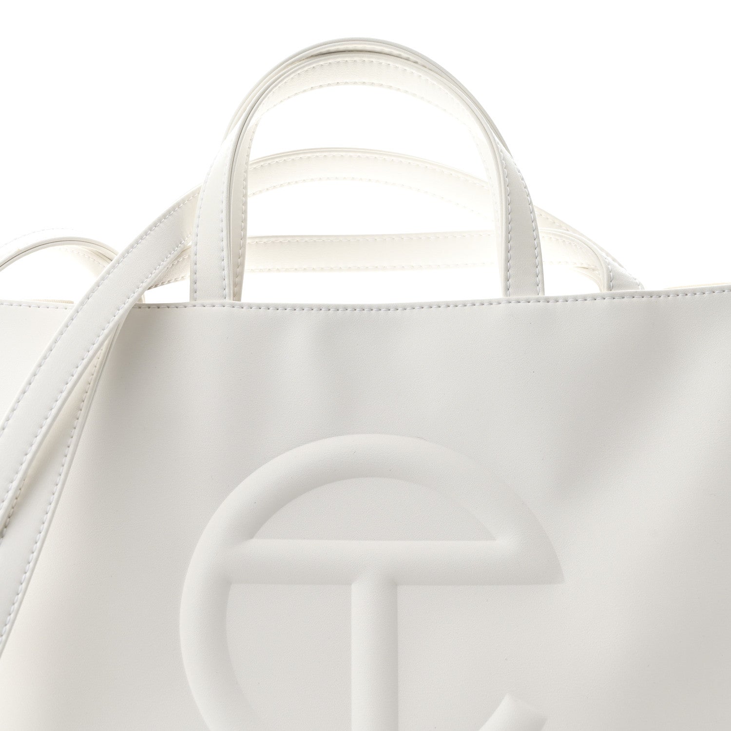 Telfar Vegan Leather Medium Shopping Bag White 1743403 – FASHIONPHILE