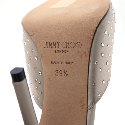 Jimmy Choo Satin Crystal Embellished Rav 100 Mules 39.5 Ballet Pink 15 of 22