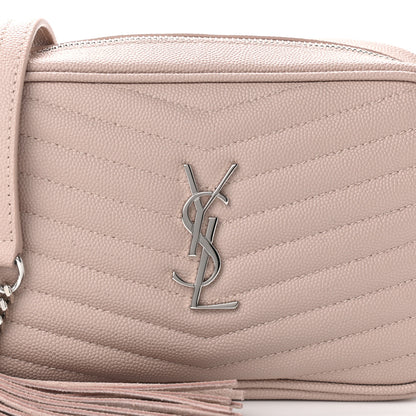 Saint Laurent Grain De Poudre Matelasse Monogram Mini Lou Camera Bag Marble Pink 7 of 9