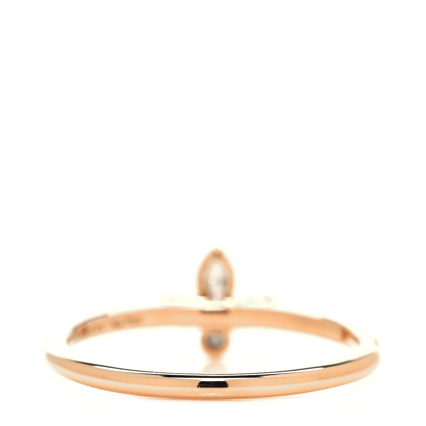 18K Rose Gold Diamond Fleur de Lis Ring 54 7