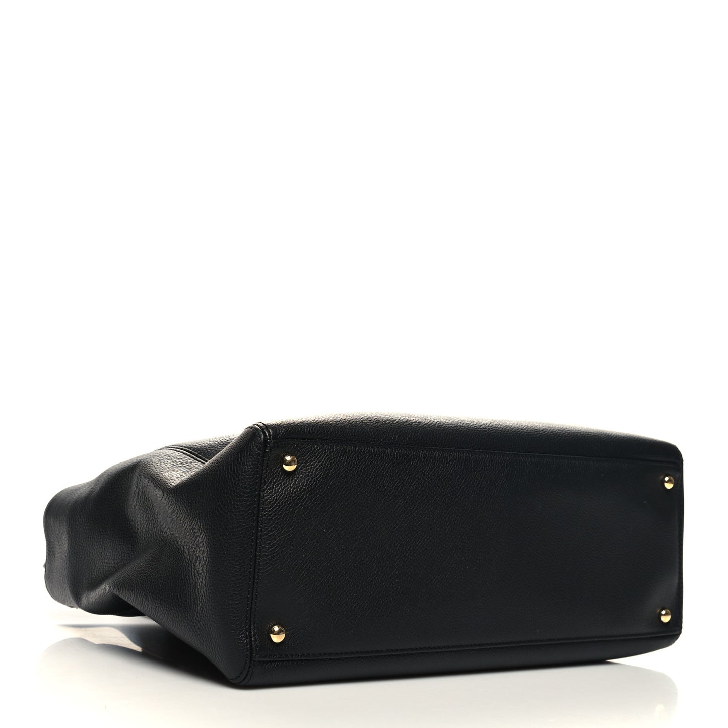 Calfskin Cerf Executive Shopper Tote Black