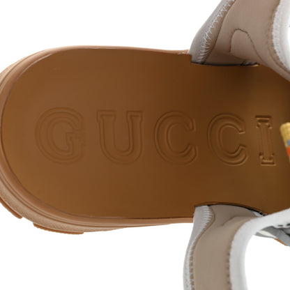Gucci Mesh Fabric Tinsel Sport Sandals 38 White Silver 5 of 10