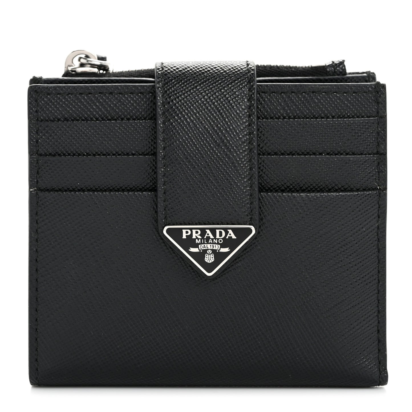 Saffiano Metal Coin Case Card Holder Black