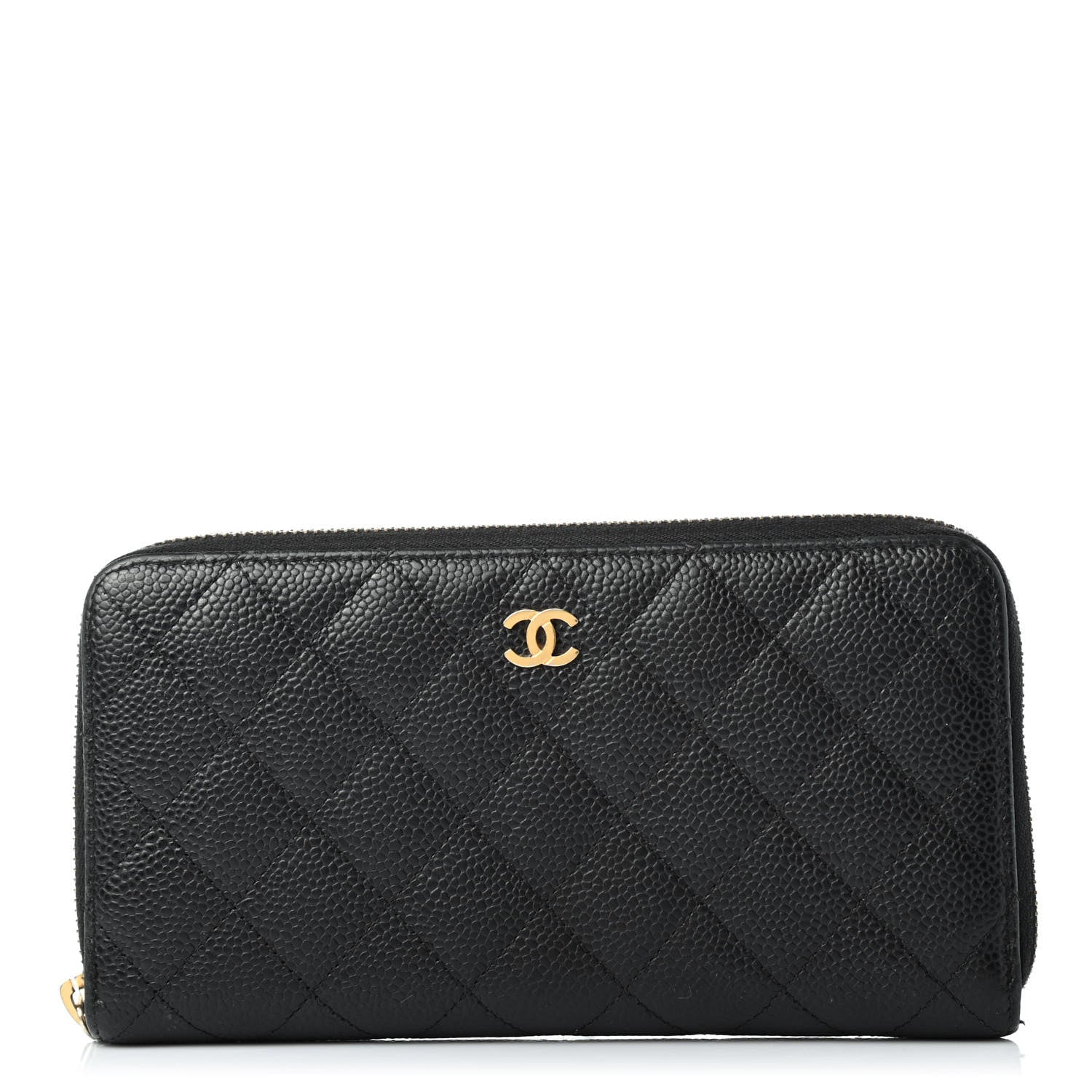 Chanel Caviar Quilted Large Gusset Zip Around Wallet Black 1 of 4