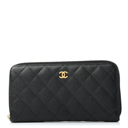 Chanel Caviar Quilted Large Gusset Zip Around Wallet Black 1 of 4