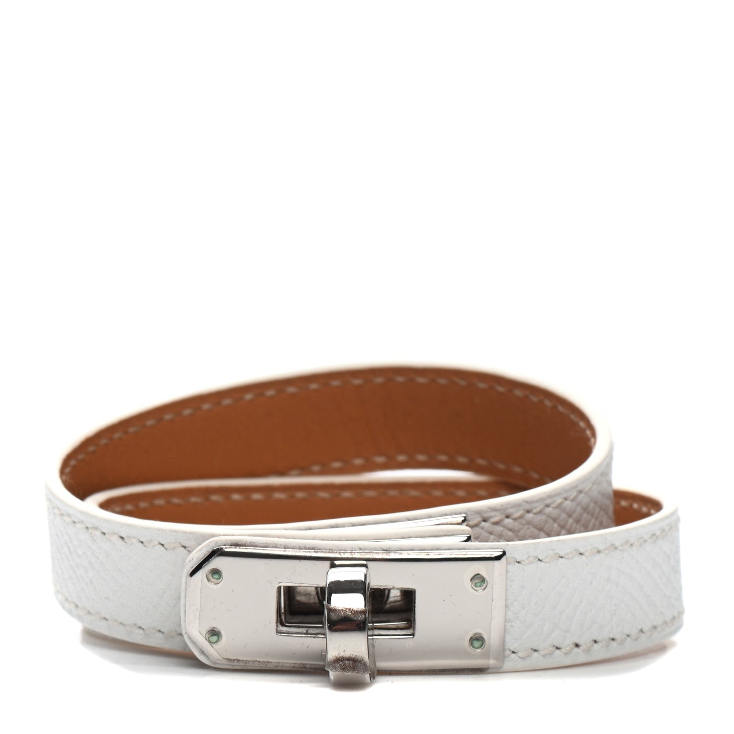 Hermes Epsom Kelly Double Tour Bracelet White 1 of 4