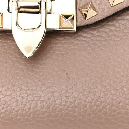 Valentino Garavani Pebbled Calfskin Medium Rockstud Flip Lock Crossbody Bag Poudre 10 of 11
