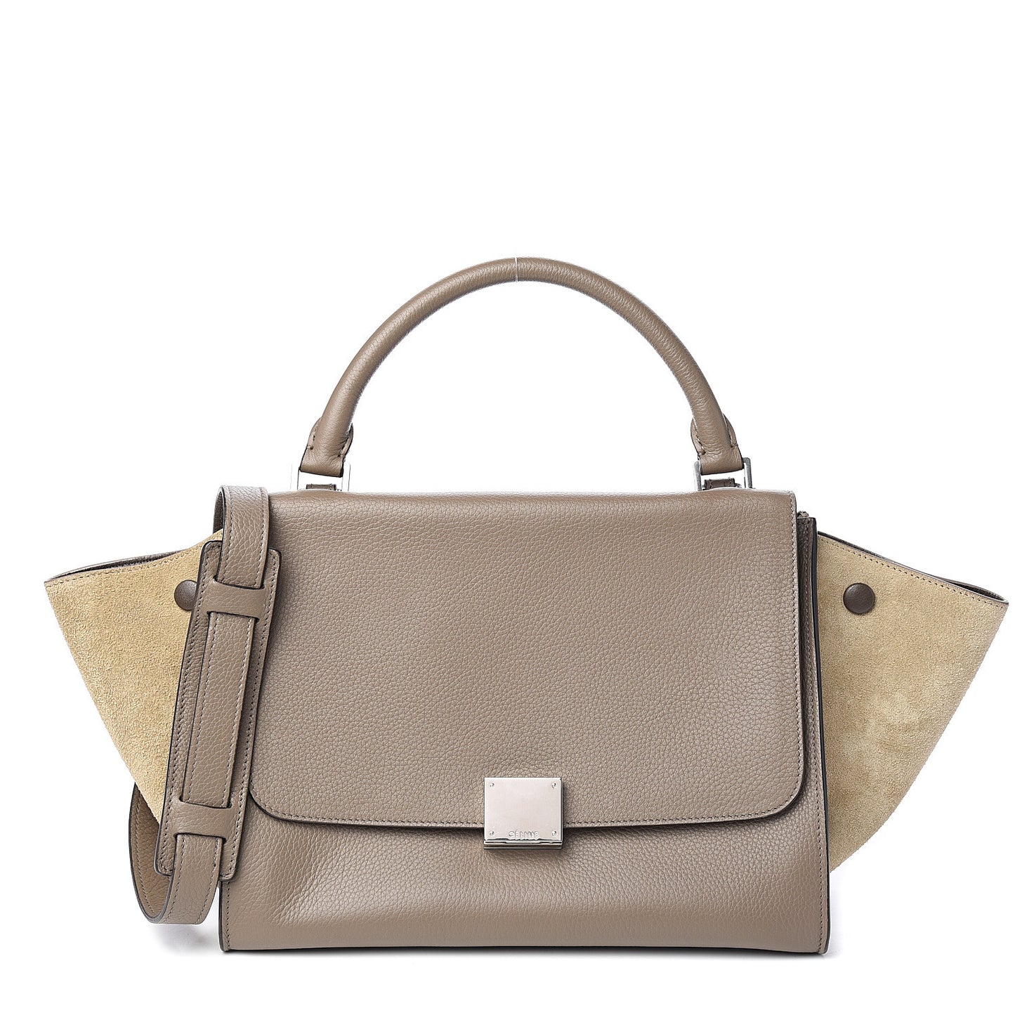 Drummed Calfskin Suede Small Trapeze Souris