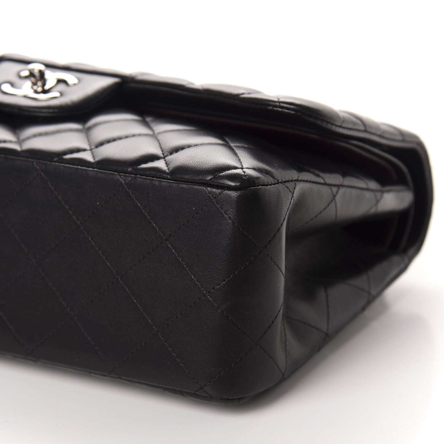 Chanel Lambskin Quilted Jumbo Double Flap Black 7 of 17