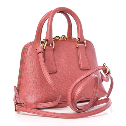 Prada Saffiano Lux Mini Promenade Tote Peonia 3 of 11