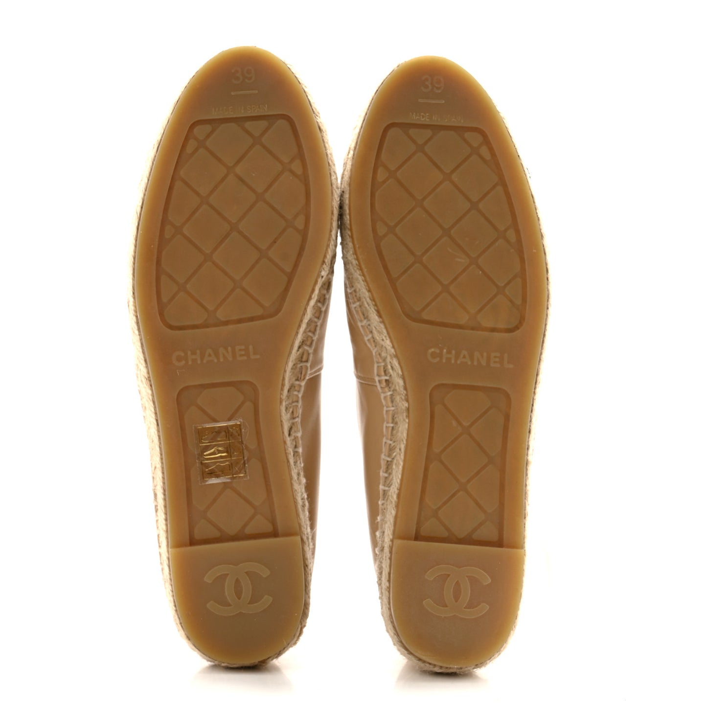 Lambskin CC Espadrilles 39 Beige Black