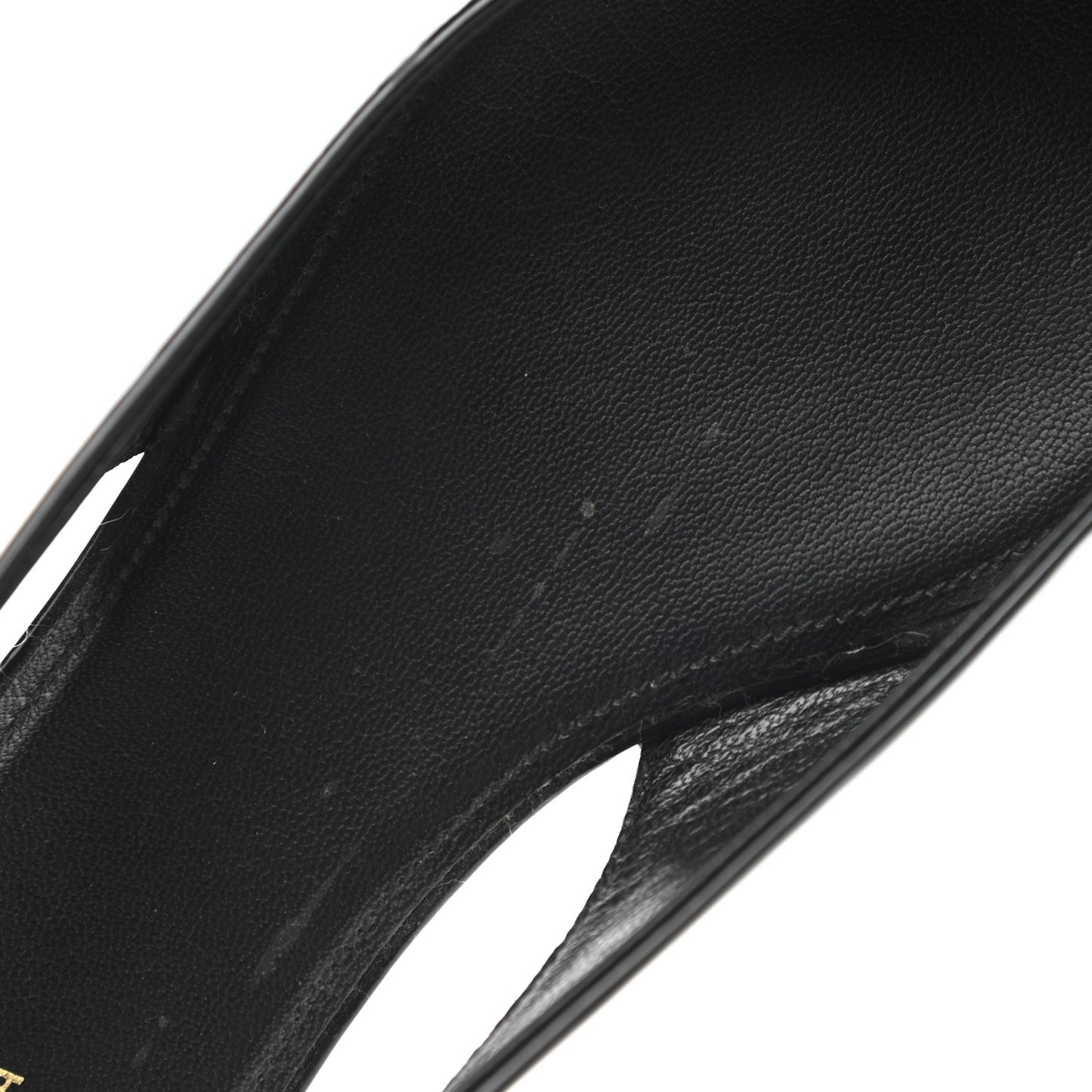 Patent BB Knife Pointy Toe Slingback Flats 39 Black