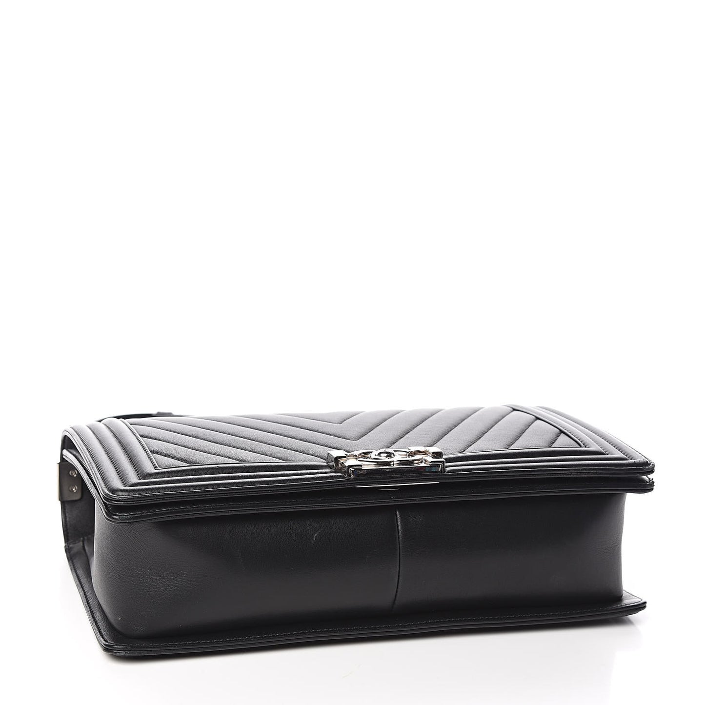 Calfskin Chevron Quilted New Medium Boy Flap Black
