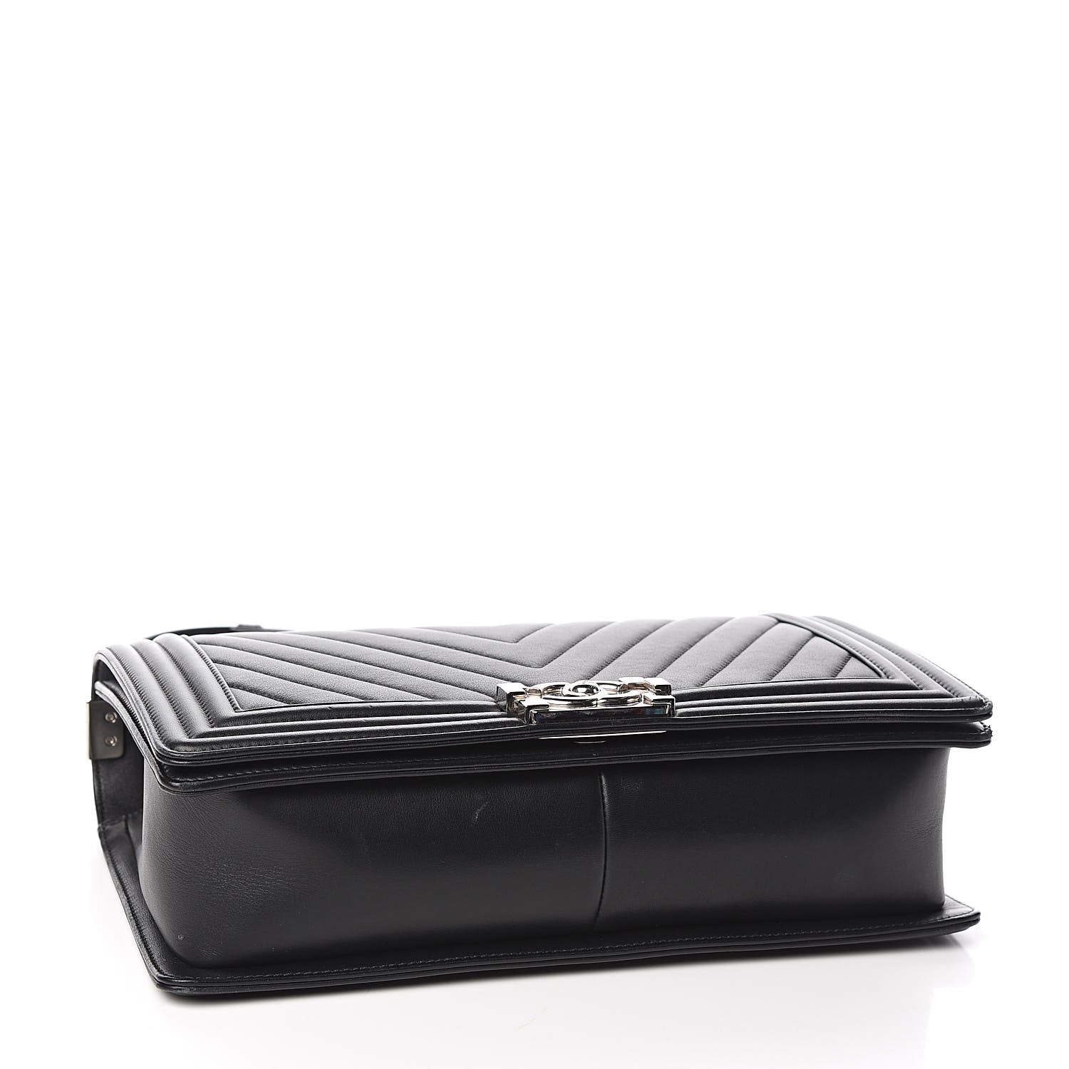 Chanel Calfskin Chevron Quilted New Medium Boy Flap Black 4 of 14
