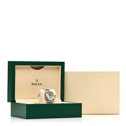Rolex Stainless Steel 18K White Gold Diamond Mother of Pearl 31mm Oyster Perpetual Datejust Watch Roman 178274 5 of 5