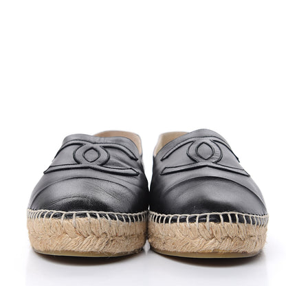 Chanel Lambskin CC Espadrilles 41 Black 2 of 10