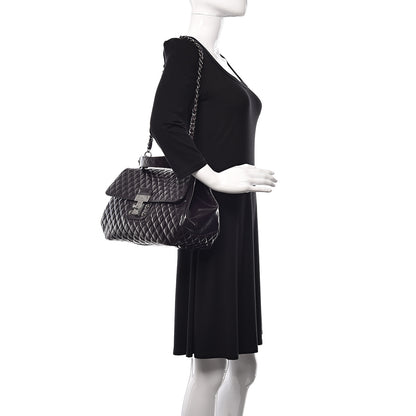 Chanel Glazed Calfskin Quilted Mademoiselle Bag Dark Purple 2 of 14
