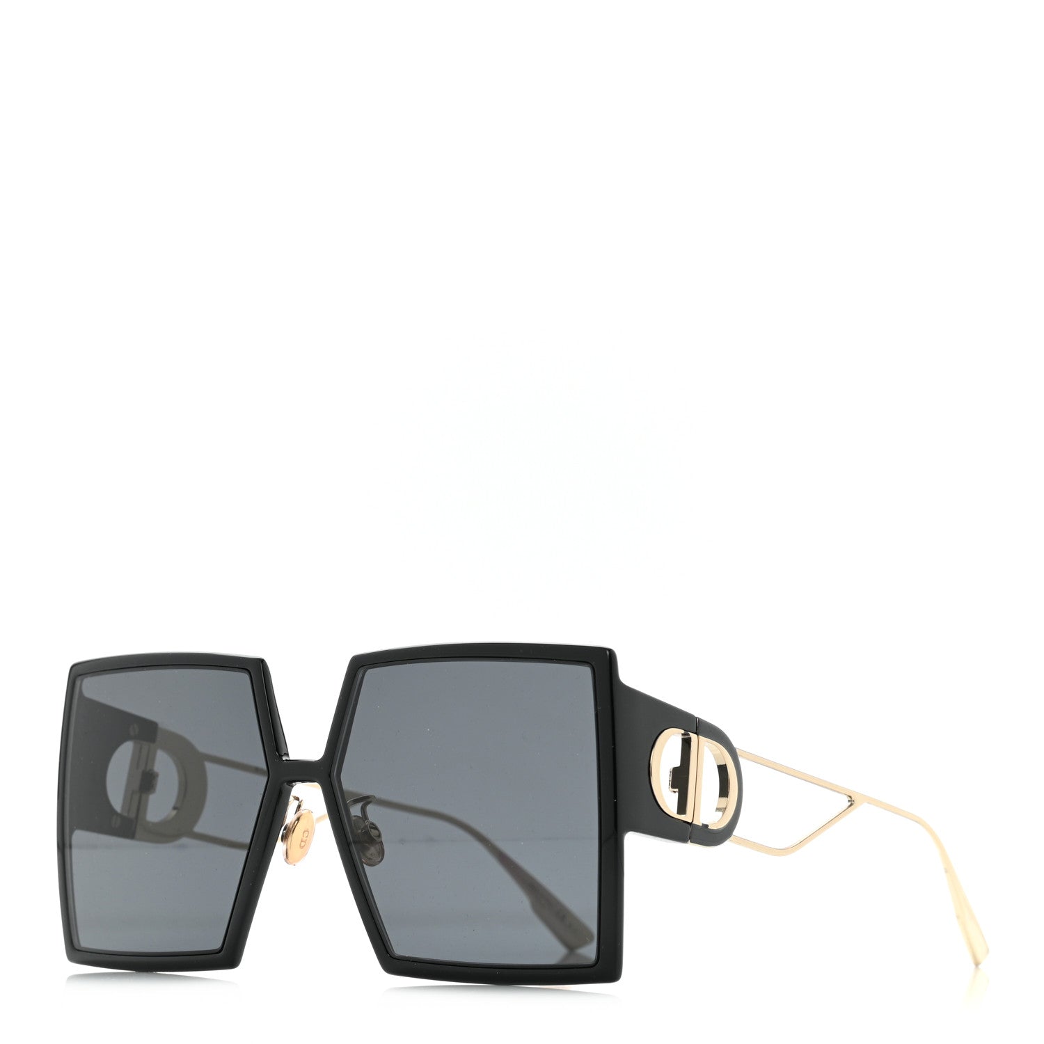 Christian Dior Acetate Square 30 Montaigne Sunglasses Black Gold 1 of 8