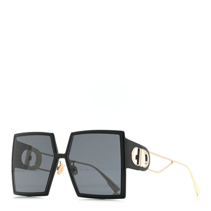 Christian Dior Acetate Square 30 Montaigne Sunglasses Black Gold 1 of 8
