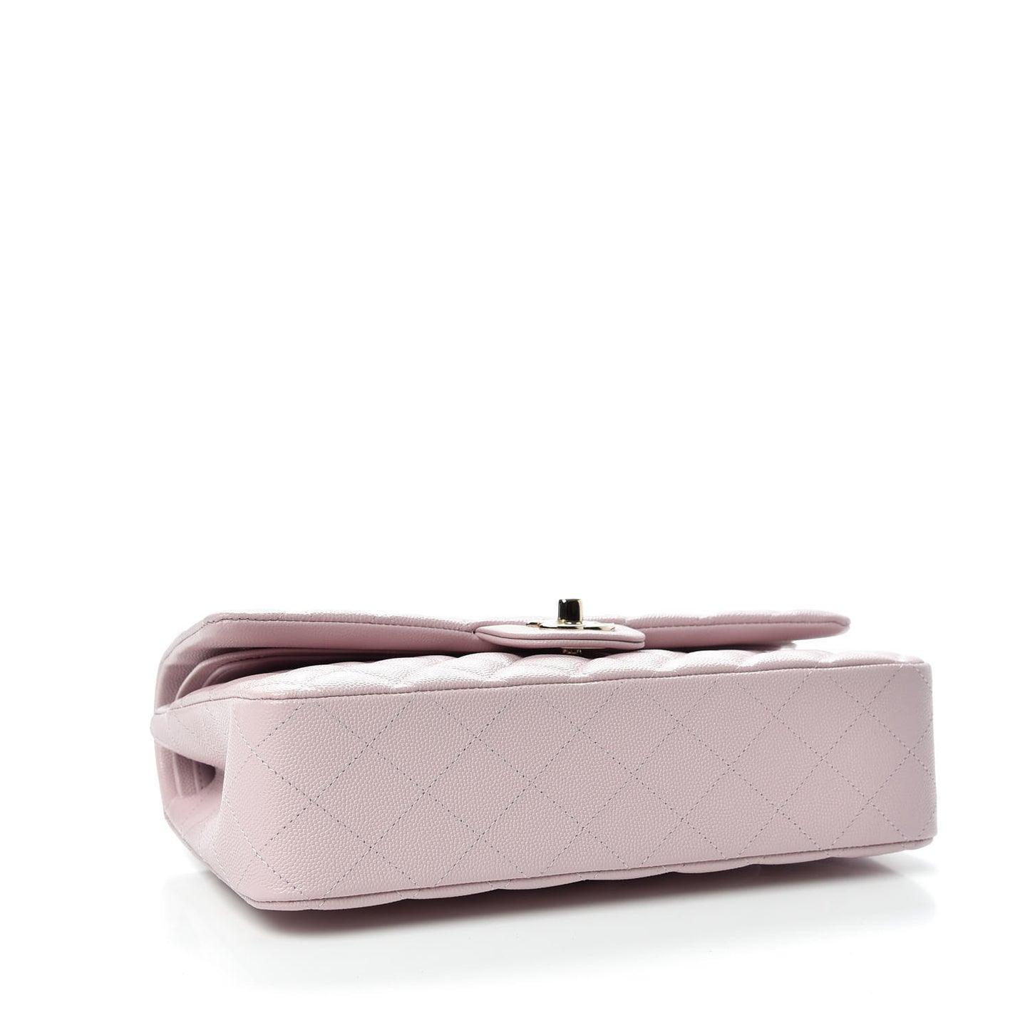 Caviar Quilted Medium Double Flap Light Pink