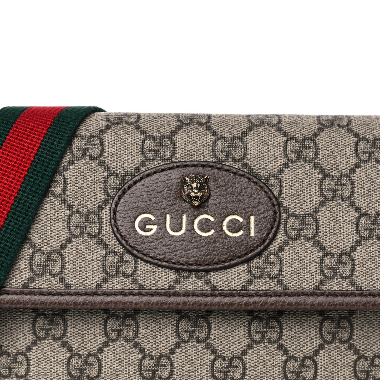 GG Supreme Monogram Neo Vintage Web Belt Bag Brown