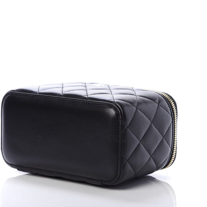 Chanel Lambskin Quilted Small Vanity Case With Chain Black 7 of 11