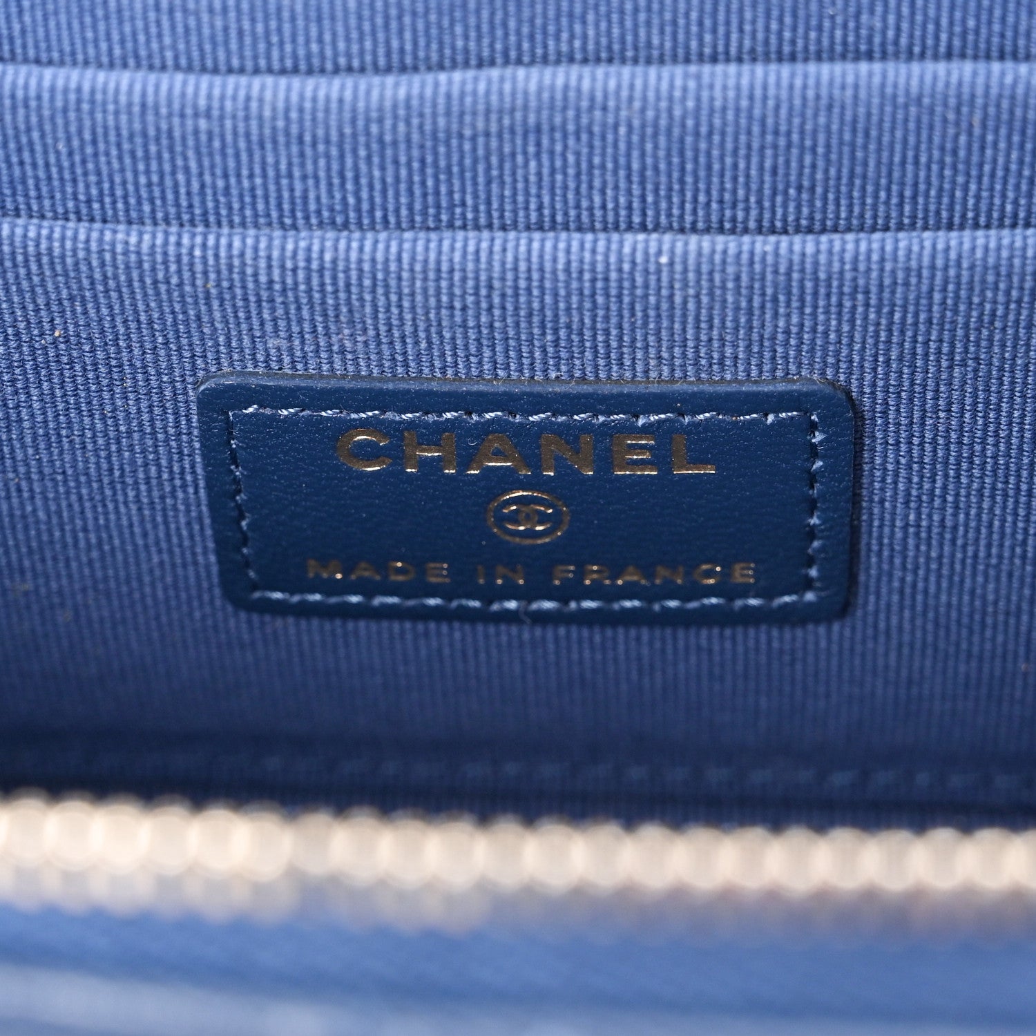 Chanel Lambskin Quilted Small Top Handle Vanity Case With Chain Dark Blue 6 of 11