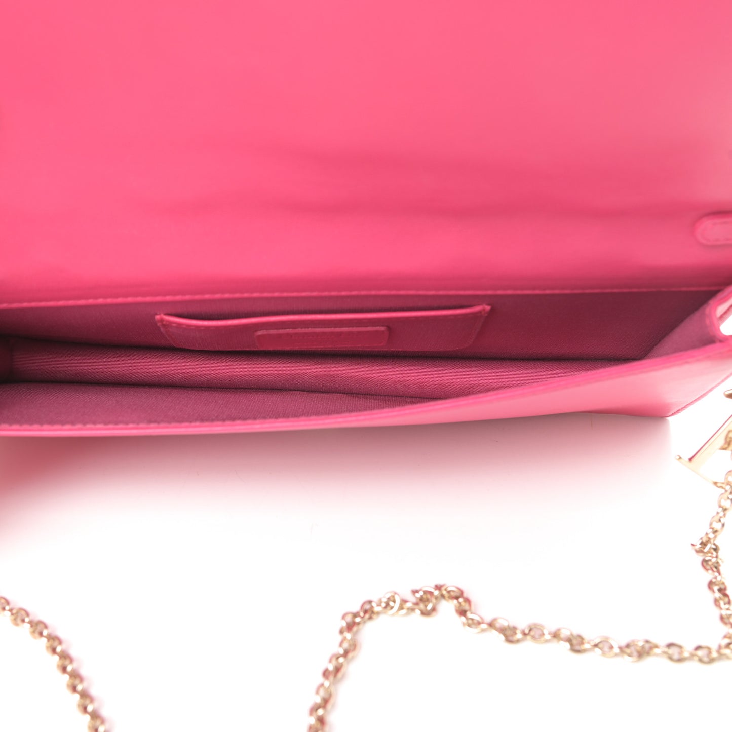 Lambskin Cannage Lady Dior Convertible Clutch Fuchsia