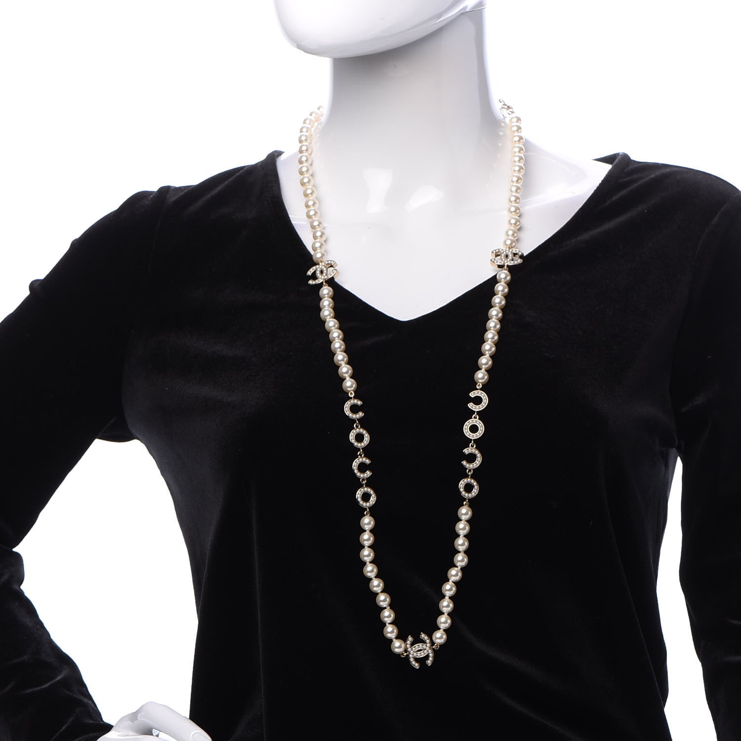 Chanel Pearl CC Coco Necklace Gold 2 of 6