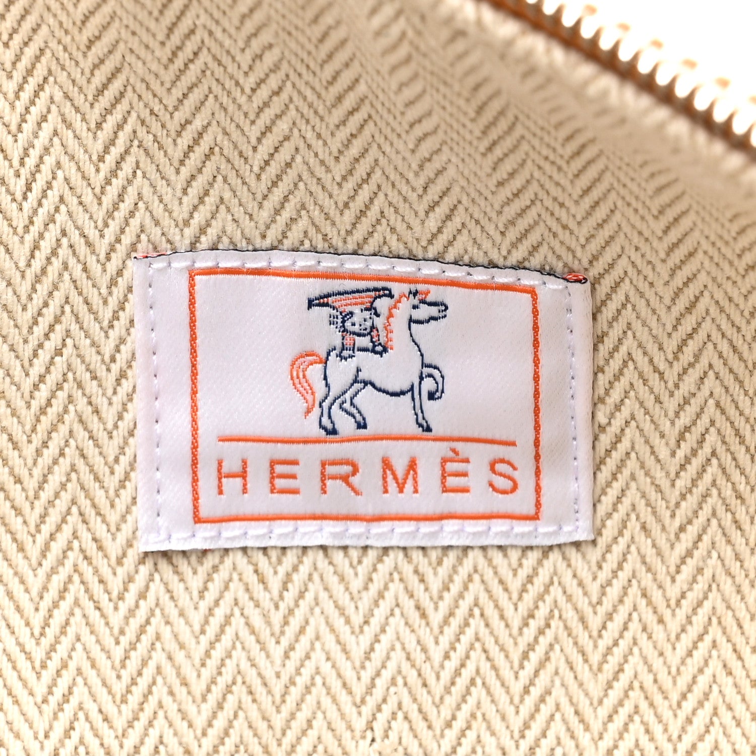 Hermes Canvas Large Bride-A-Brac Cabriole Case Biscuit 6 of 9