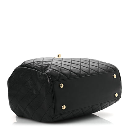 Chanel Lambskin Quilted Drawstring Bag Black 4 of 10