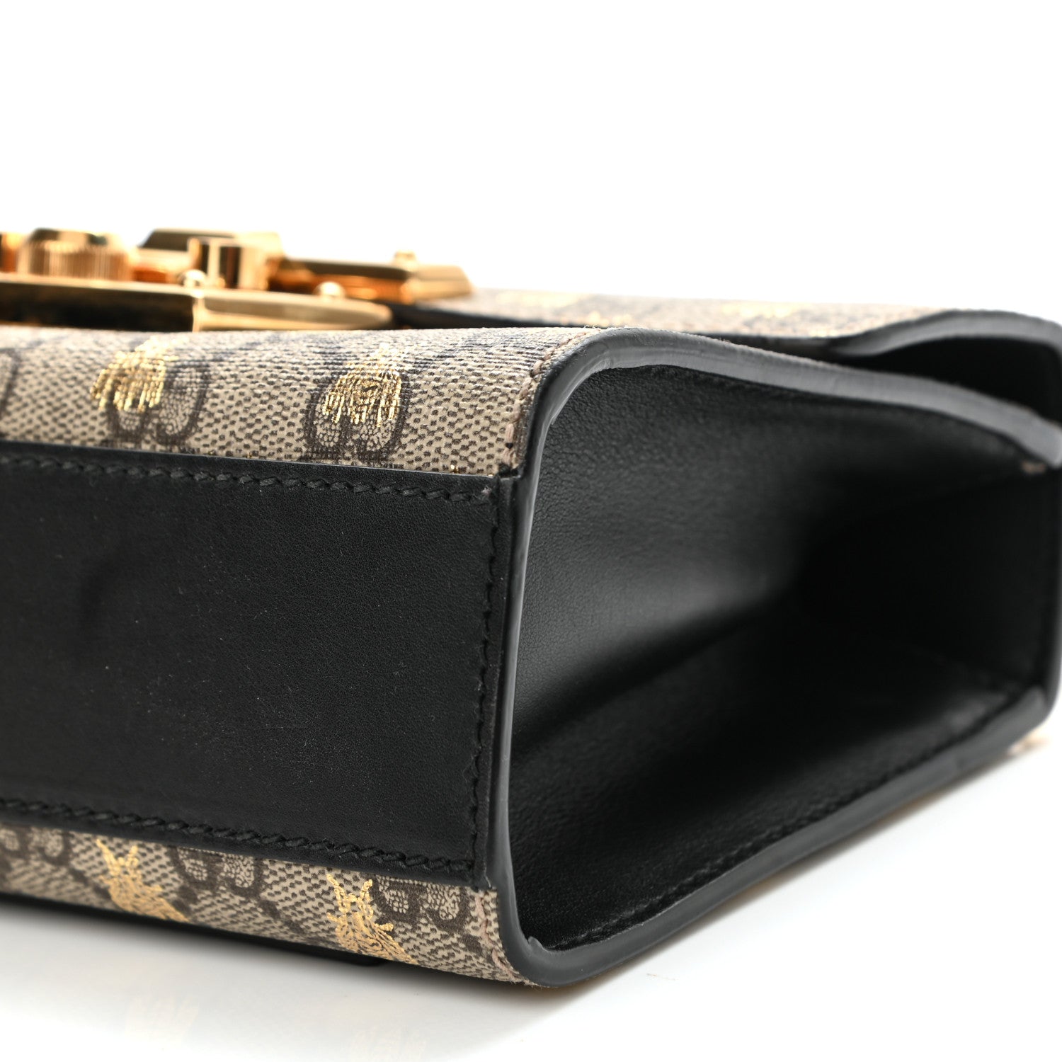Gucci GG Supreme Monogram Bees Small Padlock Shoulder Bag Black 10 of 10