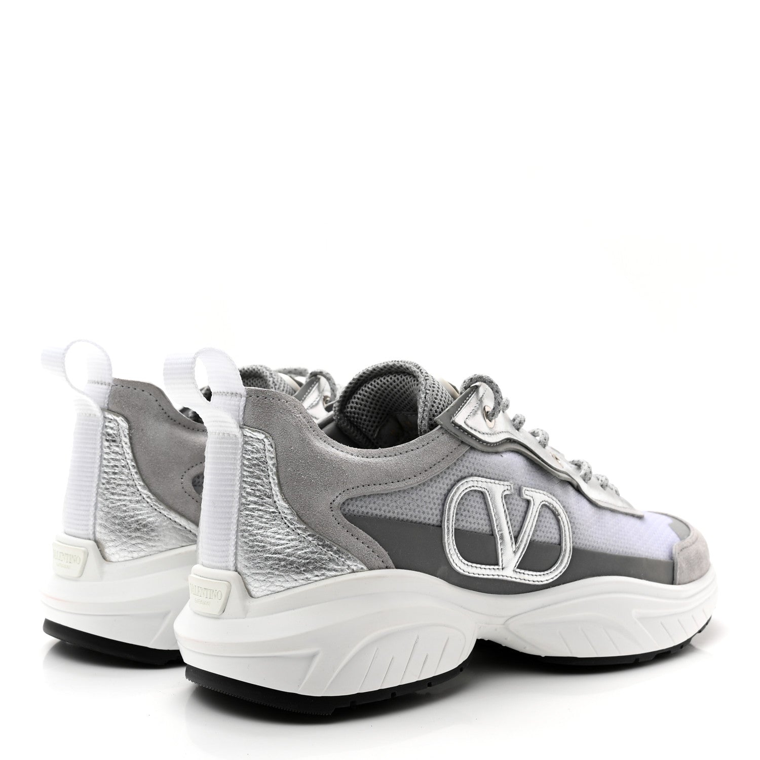 Valentino Garavani Suede Mesh Womens Shegoes Sneakers 38.5 Pastel Grey 4 of 11