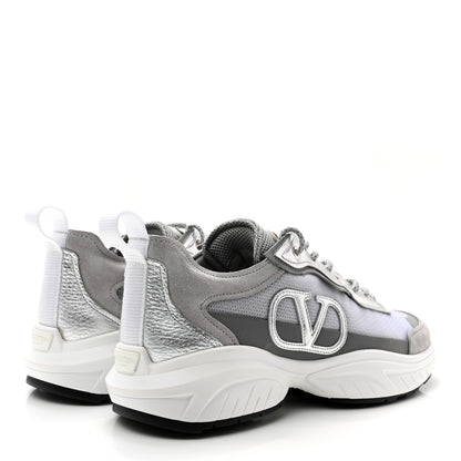Valentino Garavani Suede Mesh Womens Shegoes Sneakers 38.5 Pastel Grey 4 of 11