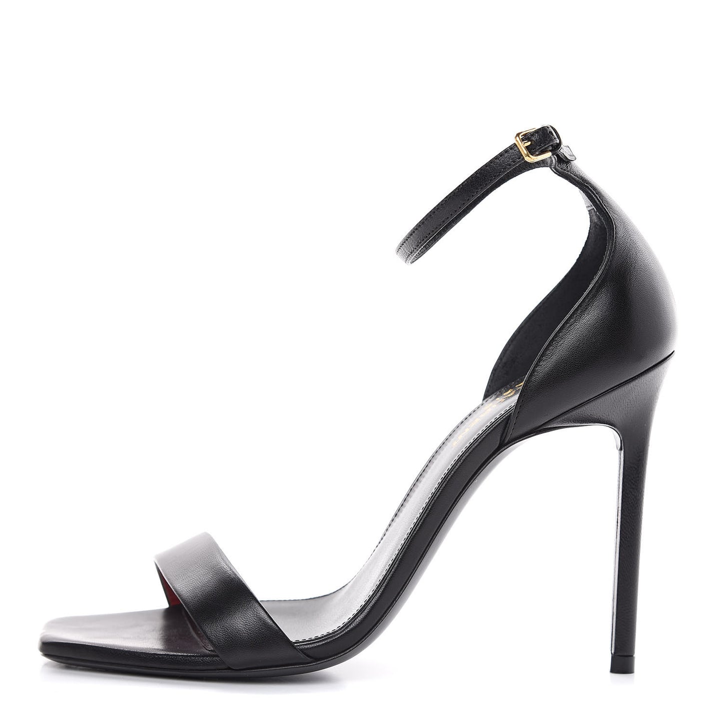 Calfskin Amber 105 Ankle Strap Sandals 37.5 Black