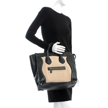Celine Smooth Calfskin Suede Small Luggage Cream 2 of 9