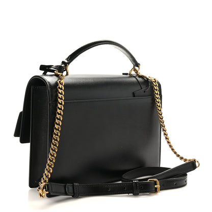 Saint Laurent Smooth Calfskin Medium Monogram Sunset Satchel Black 3 of 8